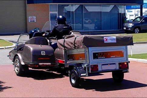 roadster motorcycle camper trailer